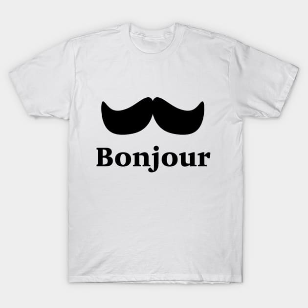 Bonjour Moustache T-Shirt by Wayne Brant Images